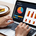 **

A data dashboard showcasing web analytics for an online fashion store. Highlight key metrics like traffic sources (search engine, social media icons, paid ads), bounce rate, session duration, and conversion rates (with a shopping cart icon). The color scheme should be modern and clean. Focus on charts and graphs that are easy to understand. In the background, subtly show diverse people browsing the online store on various devices (laptop, tablet, smartphone).

**