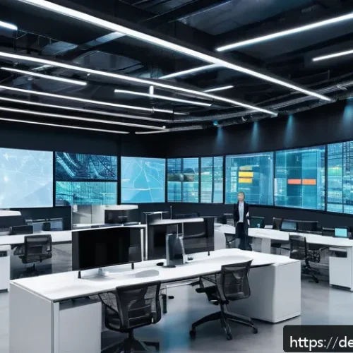 Home 26 웹 생태계의 변화에 대한 대처 방법 - A modern German mid-sized company’s logistics warehouse featuring blockchain technology integration:...